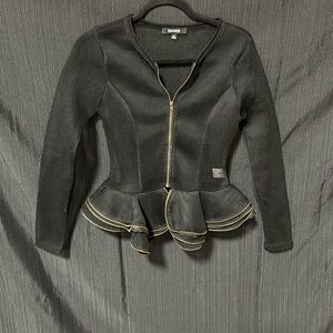 UPS & Downs brand / black‎ mesh w/gold zipper front top / Size M / P-8